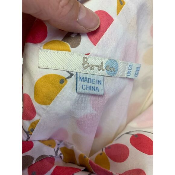 Boden Floral V Neck Cap Sleeves Dress Size 8L - Picture 7 of 10